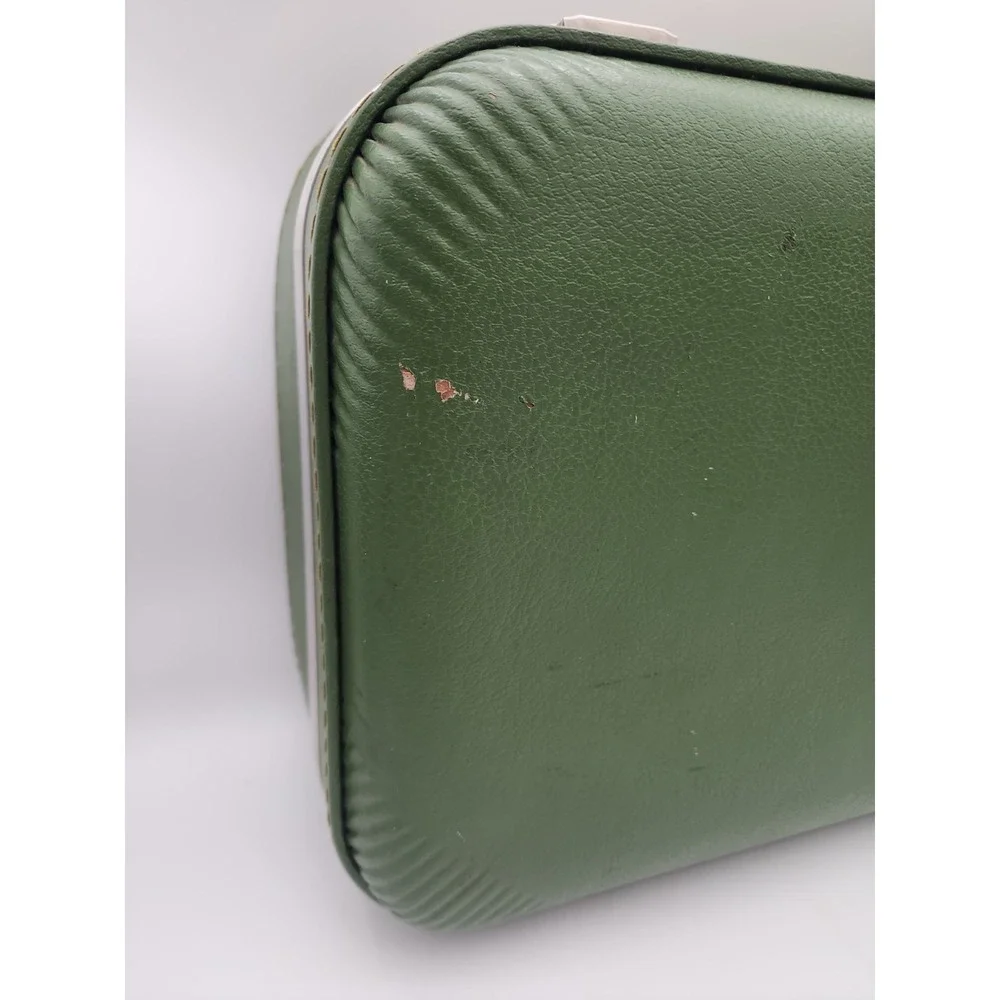 Vintage Trojan Hard Shell Weekender Luggage Suitcase Avocado Green 16